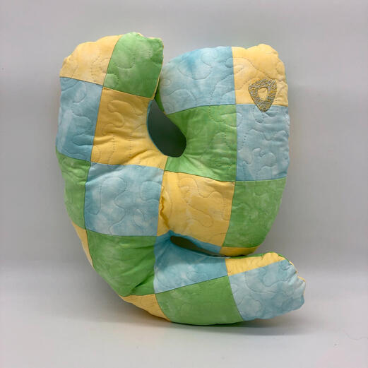 "Embrace I," Dyed Fabric, Embroidery, Polyester Stuffing, 16"x19"x3", 2023