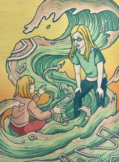 "Childhood Fascination" Woodblock Print, 2020, 16.5"x22.5"