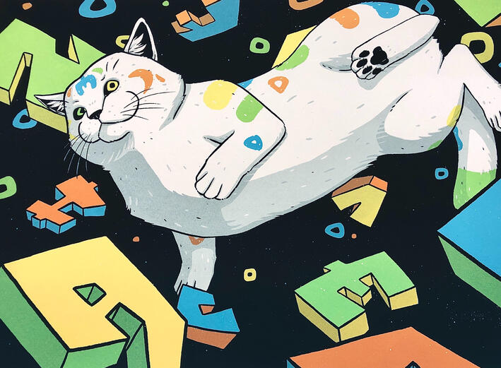 "Hobbles" Screen Print, 2024, 11"x15"