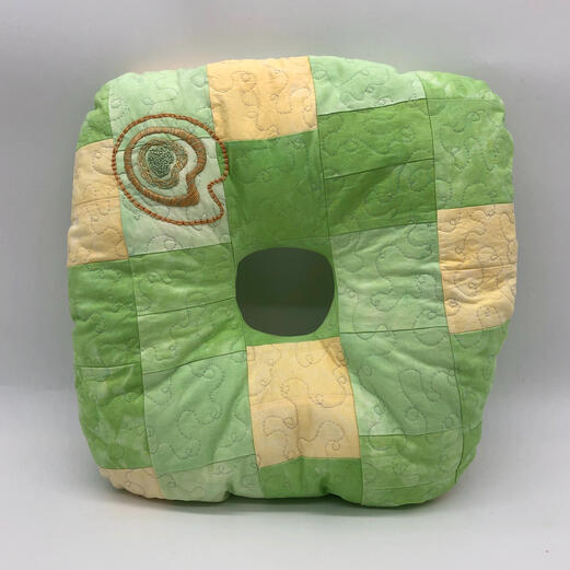 "Embrace II," Dyed Fabric, Embroidery, Polyester Stuffing, Found Objects, 15"x16"x3.5", 2023
